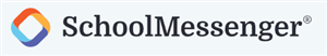 School messenger logo but it's a button that you would click to go to the link to report an absence
